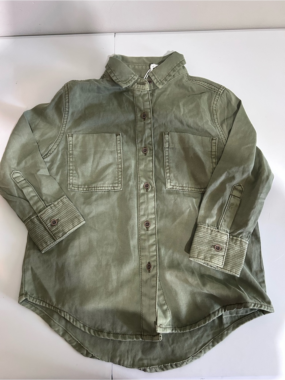 OneTeaspoon Kids Soho Shirt Size 5-6 Super Khaki NWT Oversized Utility